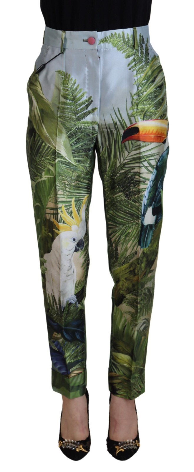

DOLCE - GABBANA Брюки Разноцветные зауженные брюки с принтом Jungle IT44/US10/ 1500usd, Multicolor