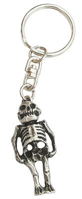 Skeleton Handcrafted In Solid English Pewter Key Ring Hin-KR1397 