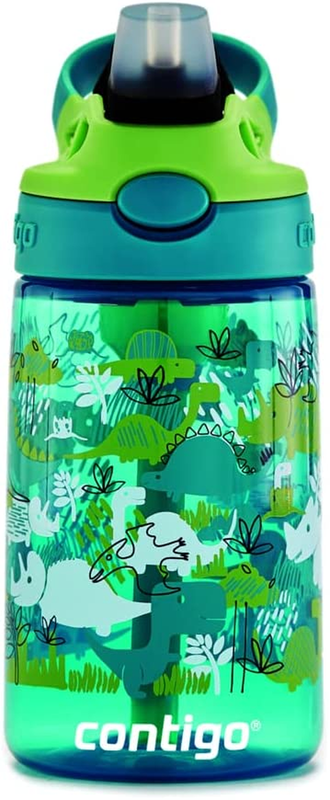 Contigo Kids Water Bottle with Redesigned AUTOSPOUT Straw, 14 Oz., Dino