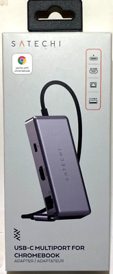 NEW Satechi - 5-Port USB-C Multiport for Chromebook - Space Gray
