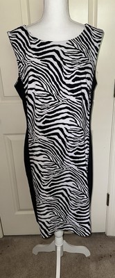 CONNECTED APPAREL ~LADIES DRESS BLACK AND WHITE~ SZ 14