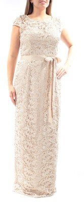 

ADRIANNA PAPELL Женское розовое кружевное длинное вечернее платье-футляр с короткими рукавами, Розовый