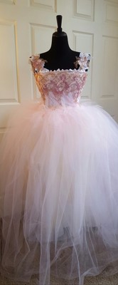 Gatsby Blush Pink Corset Lace Embroidery Tulle Wedding Bridal Ballgown