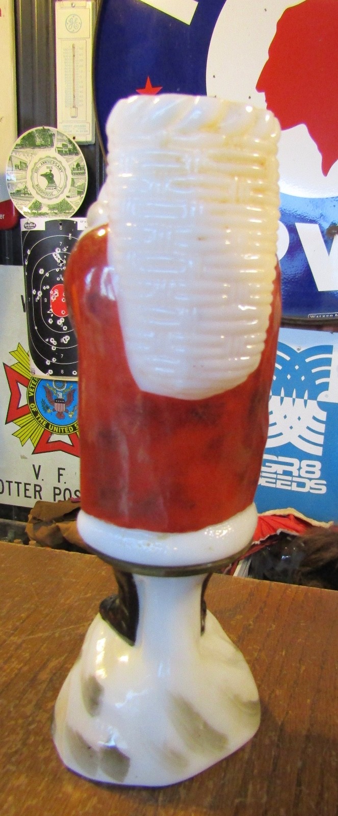 RARE Antique CONSOLIDATED SANTA CLAUS Miniature Oil Lamp 9.25