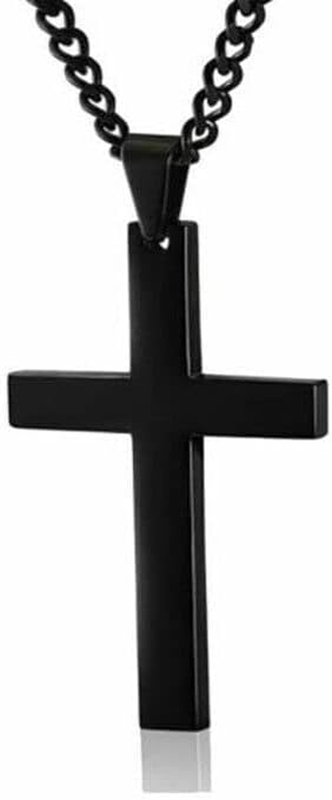 Stainless Steel Cross Pendant Men Women Chain Necklace Religious Jewelry AU