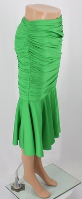 STELLA MCCARTNEY WOMENS RUSHED MIDI SKIRT 34 / UK 4 BRIGHT GREEN RRP £875 IB
