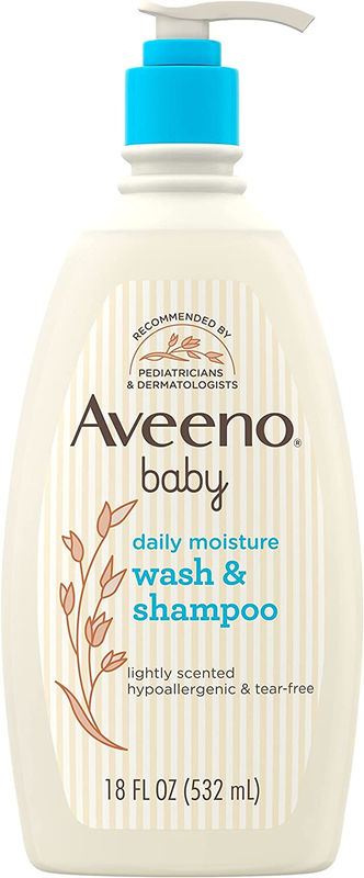 New Aveeno Baby Daily Moisture Gentle Body Wash & Shampoo 2-In-1, 18 Fl. Oz