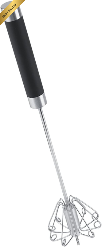 Rotatable Stainless Steel Kitchen Mixer Balloon Egg Beater Whisk for Whipping Ma