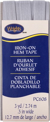 Wrights Iron-On Hem Tape .5''X3yd-Silver