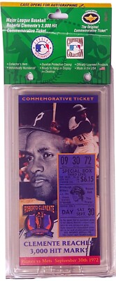 Roberto Clemente Commemorative 3000th Hit 4 x8.5  MLB Ticket-Factory Sealed