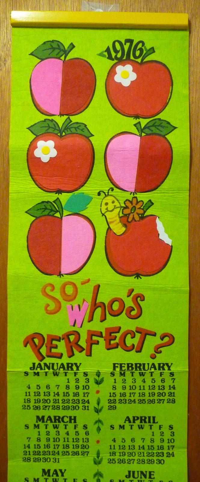 1976 Felt Calendar, apples