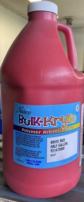 Nasco Bulk-Krylic Polymer Artists Colors Brite Red Half Gallon 9714720M Craft
