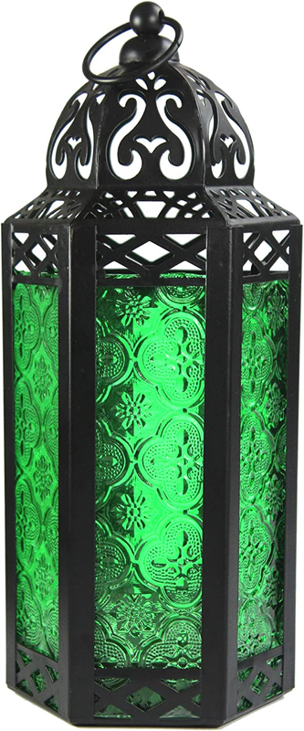 Moroccan Lamp Lanterns Decorative Candle Holders Halloween Decor Green Medium