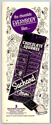 1952 Suchard Milk Chocolate Milka  5''x13.5'' Print Ad  (B)