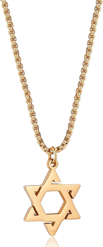 Star of David Necklace Stainless Steel David Star Jewish Star Pendant Dainty Rel