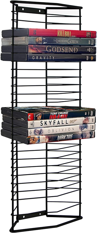 Wall Mount CD Display Organizer Holds 28DVD Media Game Stora