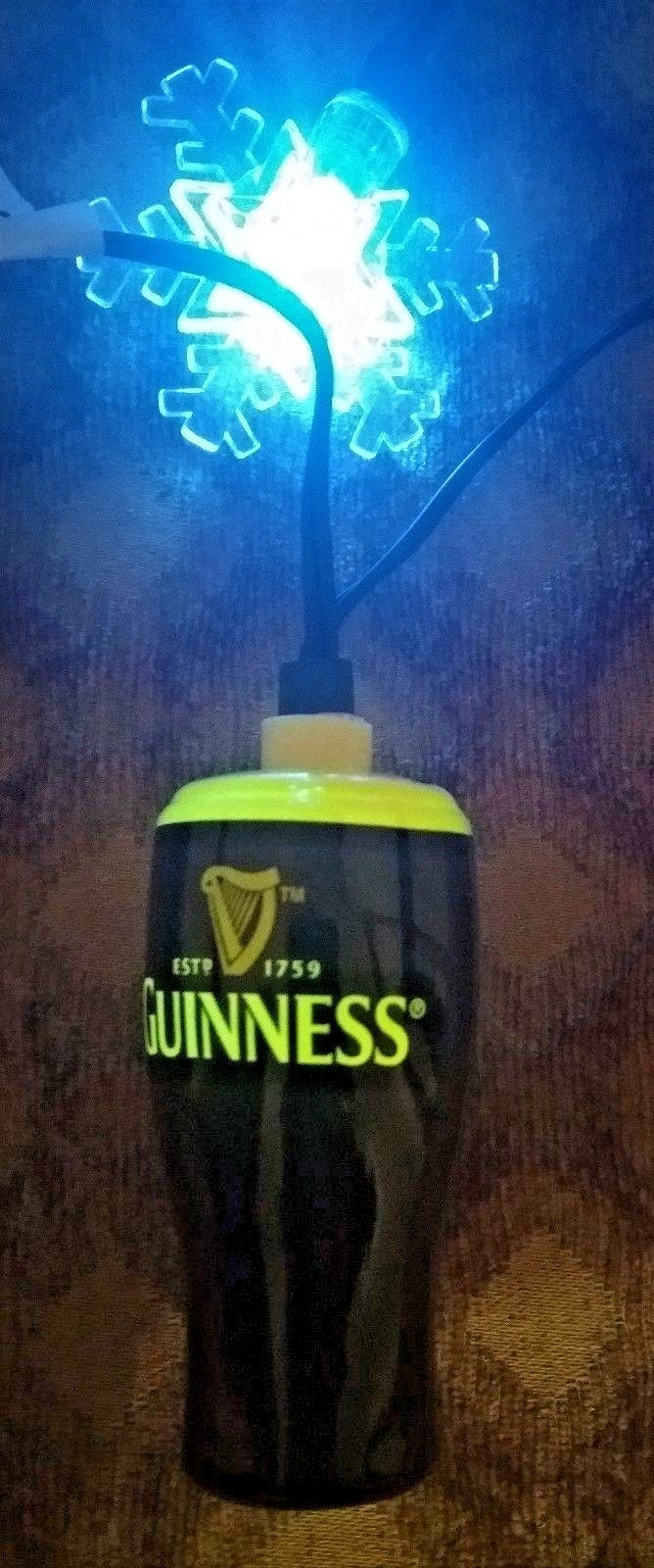 NIB NEW Guinness Holiday String Lights 15' Glowing Black Beer Glass & Snowflakes