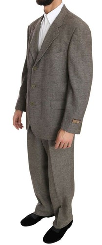 Pre-owned Dolce & Gabbana Dolce&gabbana Men Gray Suit 100% Wool Solid Oversized Three Buttons Blazer Pants