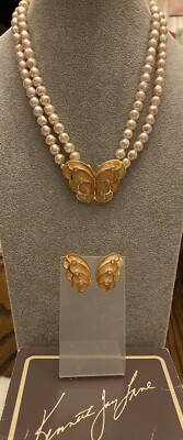 Vintage Kenneth J Lane KJL Avon Papillon Butterfly Necklace Earrings Set In Box