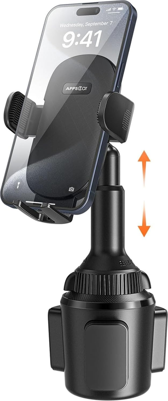 Universal Car Cup Phone Holder with Quick Extension Long Arm, Quick Swivel Heigh