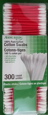 Double Tip 100% Pure Cotton Swabs 300 Tips/Pk, Select: Color
