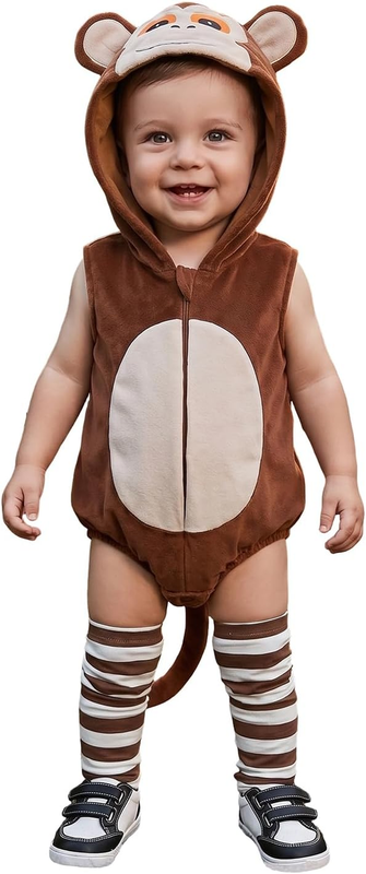 Infant Baby Animal Costume Sleeveless Hooded Romper Halloween Costumes