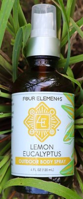 Four Elements Organic Herbals Лимонный эвкалипт Спрей для тела на открытом воздухе 4 унции Спрей