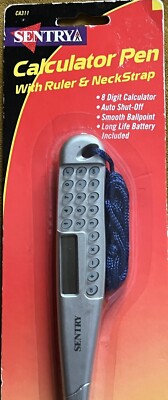 Brand New Never Opened Sentry Calculator Pen With Neck strap And Ruler
