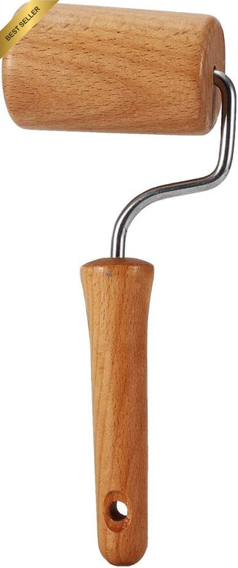 Wooden Rolling Pin, Pastry and Pizza Dough Roller with 2 in 1 Design for Uniform