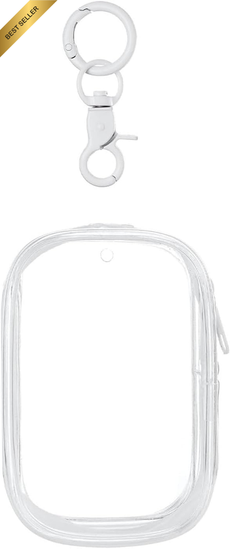 Clear Figure Display Bag with Keychain Pompom Charm Rectangular Doll Storage Cas