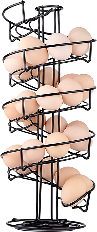 Spiral Design Metal Egg Skelter Dispenser Rack, Egg Storage Display Rack