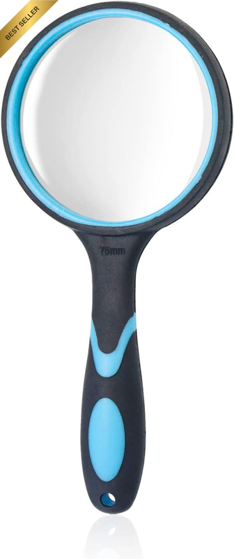 10X Magnifying Glass, Handheld Magnifier, HD 75Mm round Magnifying Lens, Reading