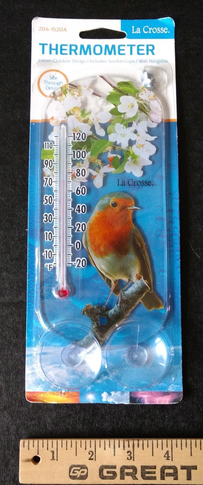 La Crosse Thermometer Robin on Magnolia Branch New In Package