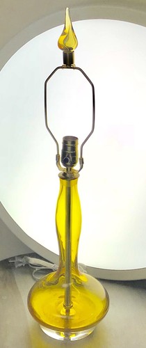 Blenko Genie Bottle Lamp Jonquil Yellow  #5815-S