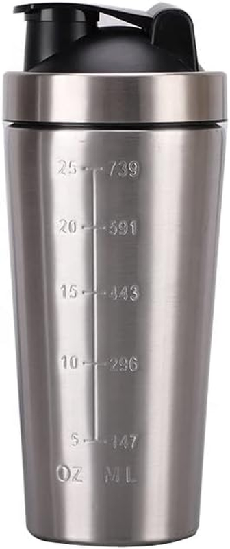 Stainless Steel Protein Shaker with Mixing Ball 750Ml Protein Bottle with Stainl