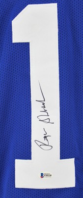 Cowboys Roger Staubach Authentic Signed Blue Jersey Autographed BAS #F99330