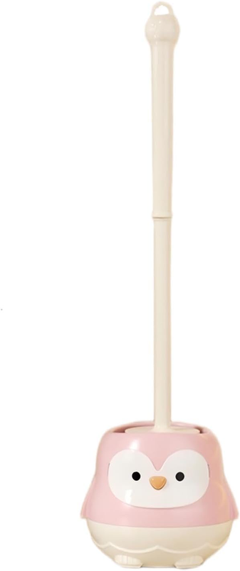 Penguin Toilet Brush and Holder Set - Cute Cartoon Long Handle Bathroom Cleaning
