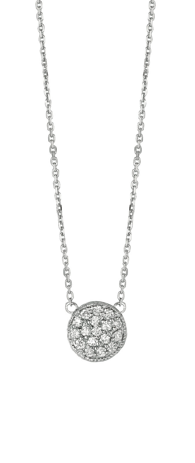 Pre-owned Morris 0.35 Carat Natural Diamond Round Necklace Pendant 14k White Gold Si