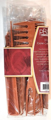 Pro Results 10 Piece Bone Comb Kit by Luxor - Brown