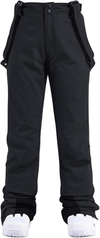 Women'S Insulated Snow Pants Winter Warm Ski Pant Outdoor Waterproof Snowboard Bibs with Detachable Suspender