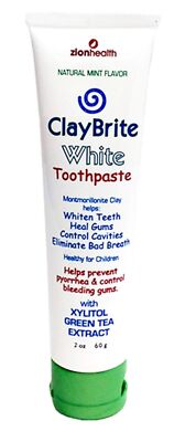 Зубная паста Zion Health Claybrite White 2 унции пасты