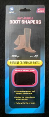 SOF Inflatable Boot Shapers, Black,1 PAIR Keeps Boots Upright Prevents Creasing