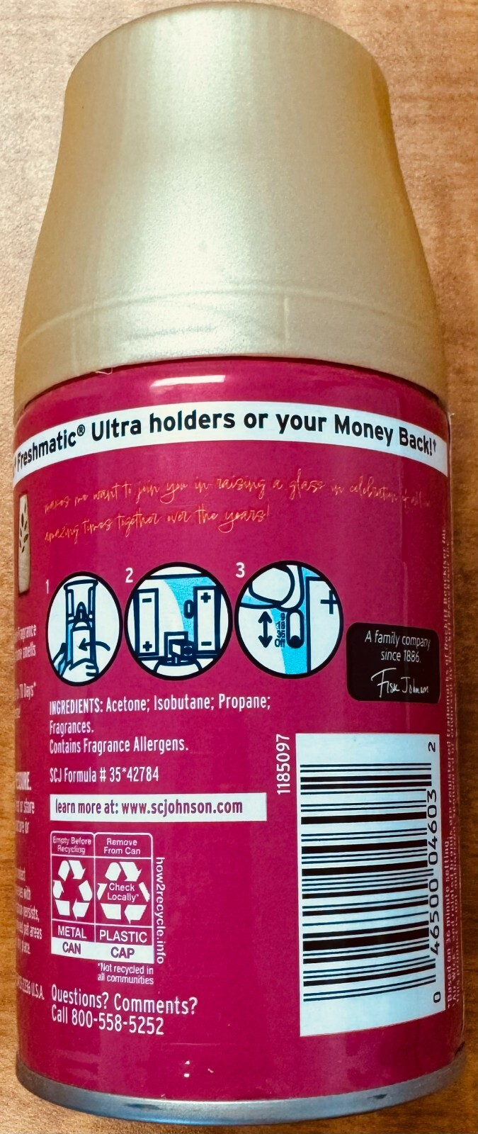 6 Glade Air Freshener Spray Refills Crisp Cranberry Champagne Limited Ed Holiday