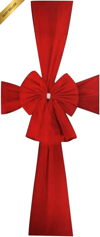 Large Xmas Front Door Red Bow, Car Truck Christmas Cabinet Bow,Door Red Bow Deco