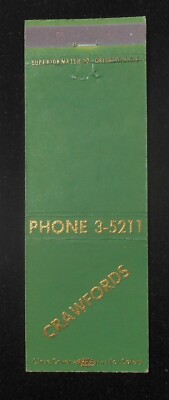 1940s Crawfords Package Goods Beer Roscoe IL Winnebago Co Matchbook Illinois