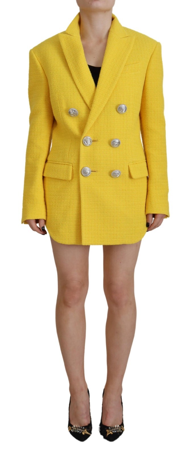 

DSQUARED2 Костюм-блейзер короткий комплект Желтый пик двубортный IT38/US4/ 2160usd