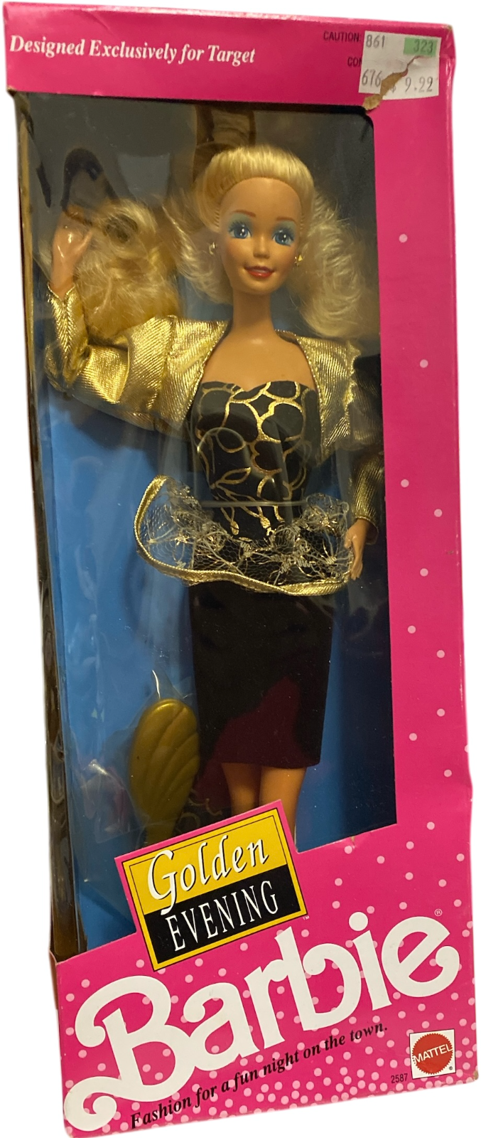 ゴールデンウィンターバービー Vintage Golden Evening Barbie Doll #2587 Mattel 1991 New in