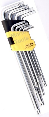 Torx key set 9pc Star Security Tamper proof extra long allen Wrench T10 - T50