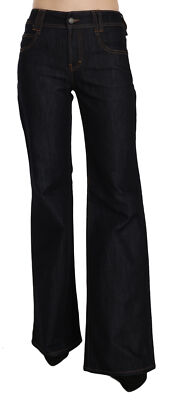 Pre-owned Galliano Jeans Black High Waist Wide Leg Flared Denim Casual Pants S. W26 $500