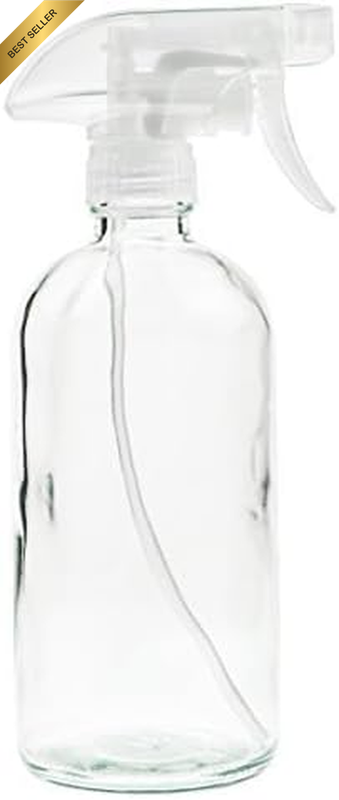 Glass Spray Bottle, 16 Oz, Clear, Reusable, with Adjustable Nozzle, for Essentia